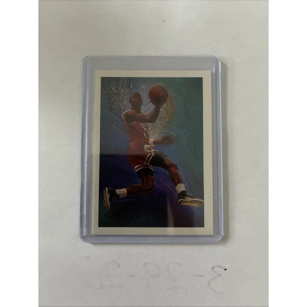 1990-91 NBA Hoops - Art Card Team Checklist Michael Jordan‎ #358